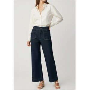 MAEVE x ANTHROPOLOGIE Colette Crop Wide Leg Jeans, Dark Denim, 28”